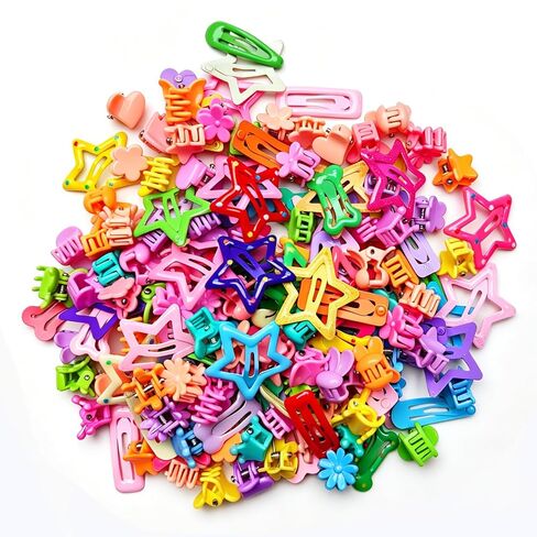 Soft Elastic Hair Ties，Colorful Hair Bobbles for Girls, Multicolor Hair Accessories Set with Hair Tail Tools & Cute Mini Hair Clips (Jumbo Pack(160PCS)) in Kuwait