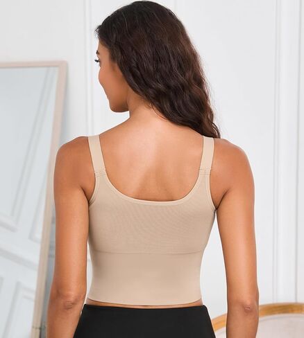 Suekaphin Nursing Longline Bra Tank Top Crop,Maternity Support Workout Sport Bra,Pullover Wide Straps Sewn Cups for Breastfeeding,Sort A,XLarge in Kuwait