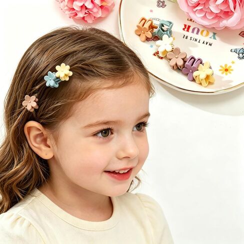 96pcs Mini Flower Hair Clips for Kids Cute Mini Claw Clips Hair Pins Colorful Small Hair Accessories for Girls Women Teens Kids Toddlers Children in Organizer Box in Kuwait