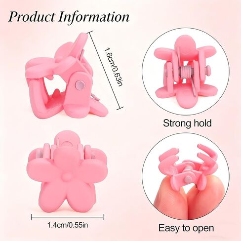 96pcs Mini Flower Hair Clips for Kids Cute Mini Claw Clips Hair Pins Colorful Small Hair Accessories for Girls Women Teens Kids Toddlers Children in Organizer Box in Kuwait