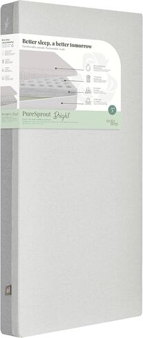 Evolur PureSprout Light 2-in-1 Crib Mattress, Dual-Sided for Infant & Toddler, Airlay Fiber Core, Washable Cover, GREENGUARD Gold & BSA Certified, Fits Full-Size Crib & Toddler Bed, 52" x 28" x 5" in Kuwait