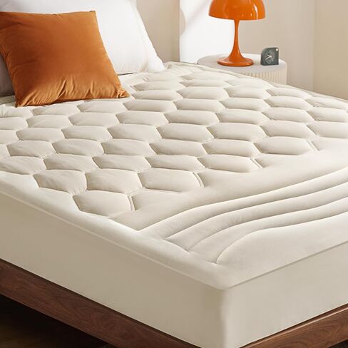 Bedsure Twin XL Mattress Pad - Soft Mattress Topper for College Dorm Room Essentials, Extra Long Twin Quilted Fitted Bed Cover Protector with 8-21 Inches Deep Pocket, Washable, White, 39x80 Inches in Kuwait