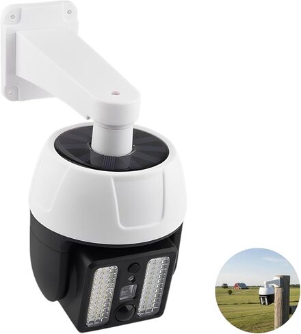66 LED Solar Dummy Security Camera, 360° Rotating, Remote Control, Waterproof Fake Camera with Motion Sensor, Auto On/Off, Anti-Theft for Garden Yard Home, 7.87 x 4.72 in in Kuwait