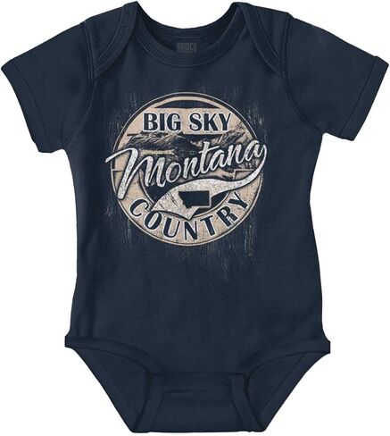 Brisco Brands Montana MT Big Sky Country Souvenir Baby Romper Boys or Girls in Kuwait
