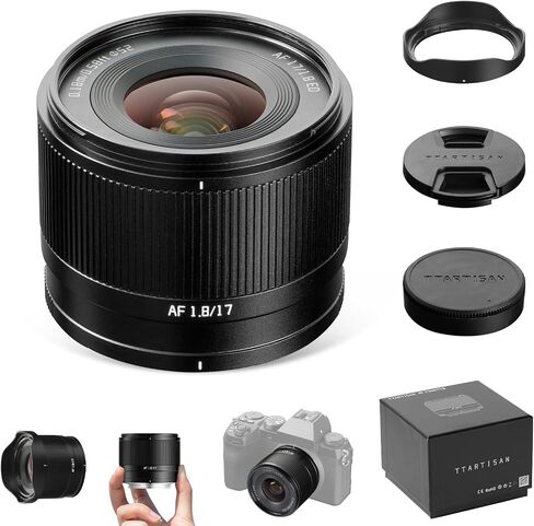 TTArtisan AF 17mm F1.8 Air E-Mount APS-C STM Lens, Ultra Wide ＆ Large Aperture Mirrorless Lenses for Sony ZV-E10 II, A6700, A6400, A6100 for Vlogging & Travel Photography in Kuwait