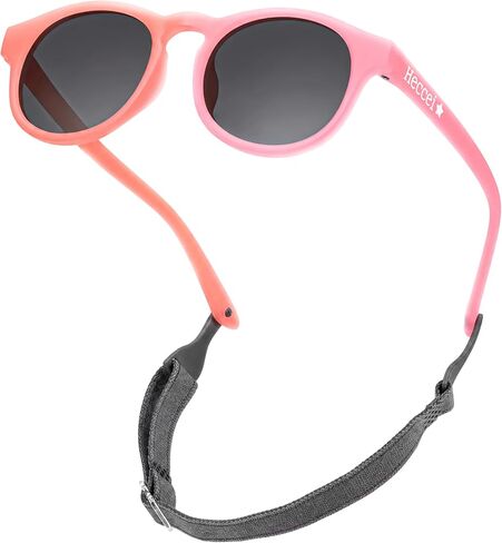 Baby Sunglasses With Strap, Polarized Infant Toddler Sunglasses 0-24 Months | Flexible UV-400 Protection, Bendable Color Changing Frame, Pebble Sunglasses For Newborn Girls Boys in Kuwait