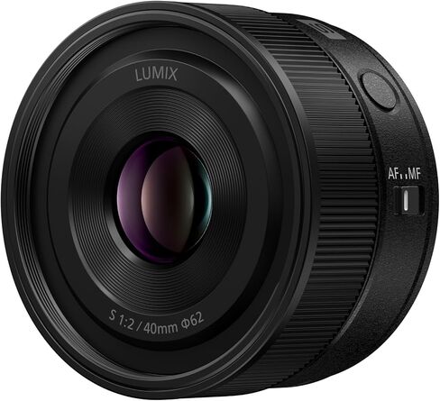 Panasonic LUMIX S Series Camera Lens - 40mm F2 Compact Prime L-Mount Lens - S-S40, (Black) | 40mm F/2 Full-Frame L-Mount Prime, 144 G, 62mm Filter, 7-Blade Iris, 3 Aspherical Elements, Splash and Dust Resistant in Kuwait