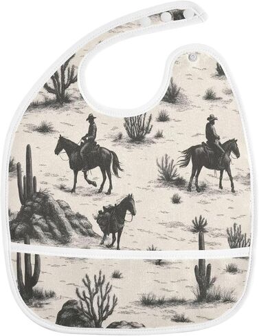 Baby Bibs for Boy and Girls 5 Pack Cotton Adjustable Newborn Bibs for Drooling & Teething, Wild West Cowboys in Kuwait
