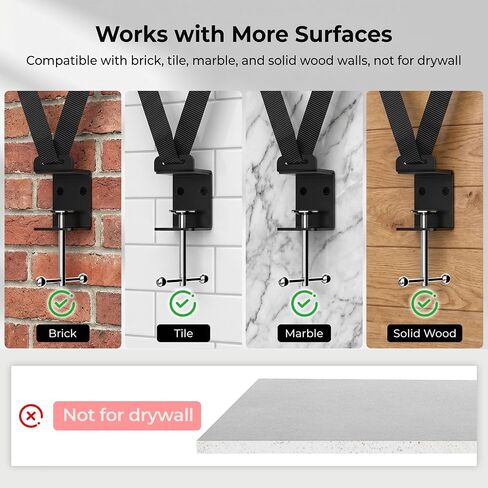 TV Safety Straps for TVs with VESA Holes, No-Drill Desk C-Clamp or Wall Anchor, Adjustable TV Anti Tip Straps for Flat Screen TVs, Fits Desktops up to 55mm Thick, Hardware Included in Kuwait