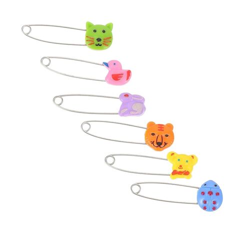 Totority 30pcs Stainless Steel Animal Head Safety Pins Newborn Diaper Fasteners Cloth Diaper Pins for Clothes Securing in Kuwait