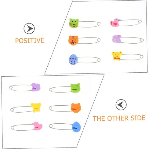 Totority 30pcs Stainless Steel Animal Head Safety Pins Newborn Diaper Fasteners Cloth Diaper Pins for Clothes Securing in Kuwait