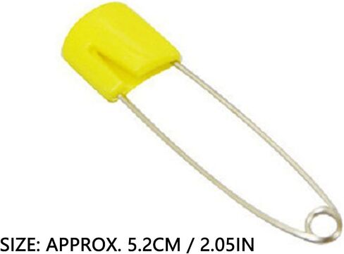 Garosa Diaper Safety Pins Large Secure Locking Closure for Cloth Diapers Crafts Stainless Steel Plastic Head 2.05 Inch 50 Count in Kuwait