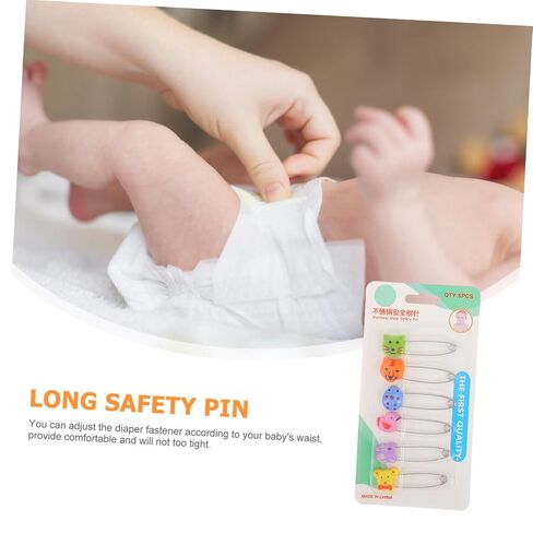 Totority 30pcs Stainless Steel Animal Head Safety Pins Newborn Diaper Fasteners Cloth Diaper Pins for Clothes Securing in Kuwait