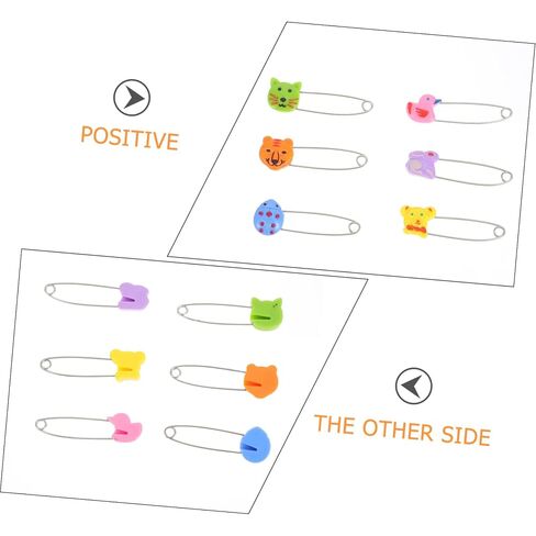 Toddmomy 30pcs Animal Safety Pins Stainless Steel Diaper Fasteners with Cute Animal Heads for Newborns Cloth Diaper Accessories in Kuwait