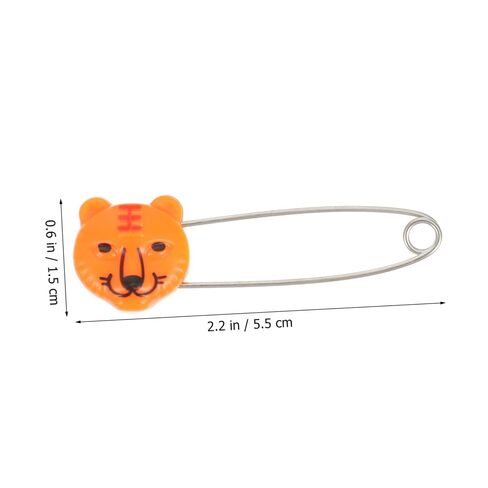 Vaguelly 30pcs Animal Head Safety Pins Newborn Long Diaper Fasteners Stainless Steel Diaper Accessory in Kuwait