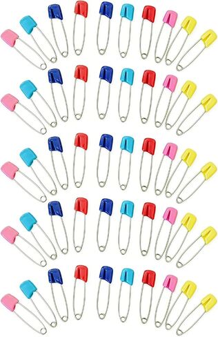 Fafeicy 50 Pcs Diaper Pins, Stainless Steel Baby Safety Pins with Plastic Head, 2.05 Inch Versatile for Cloth Diapers, Crafts, Laundry (Large Size 2.05 Inch) in Kuwait