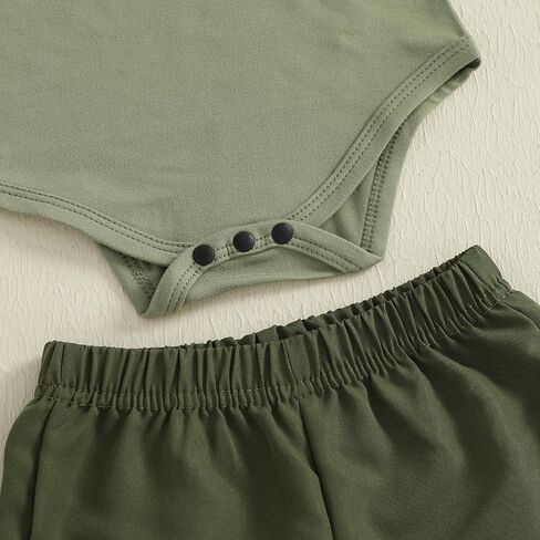 Infant Baby Boy Clothes 2Pcs Summer Outfits Short Sleeve Lapel Collar Romper + Shorts Set Newborn Baby Clothes in Kuwait