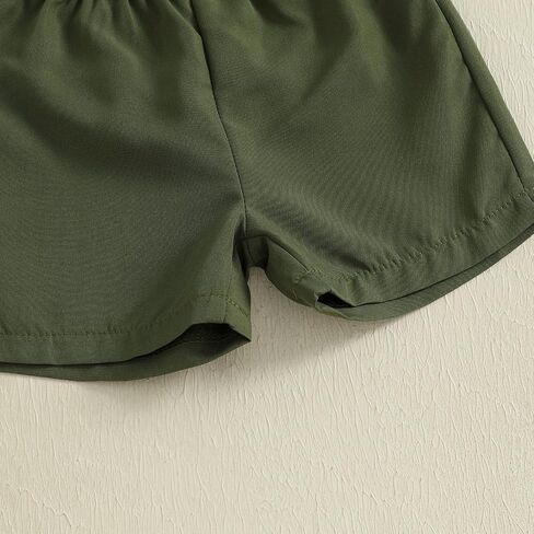 Infant Baby Boy Clothes 2Pcs Summer Outfits Short Sleeve Lapel Collar Romper + Shorts Set Newborn Baby Clothes in Kuwait