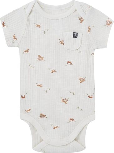 Modern Moments by Gerber Baby Unisex Short Sleeve Bodysuit and Shorts Set, Horse Barn, 3-6 Months in Kuwait