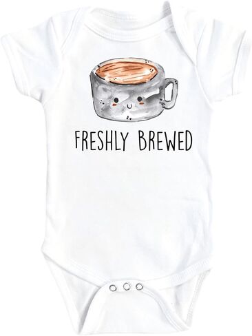 Freshly Brewed Coffee Baby Boys Girls Clothes Infant Romper Bodysuit One-Piece Funny Cute born Infant Outfit in Kuwait