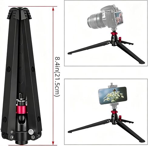 ST-4 Mini Monopod Tripod Base Desktop Stand w/360° Rotatable Tilt Ball Head | Large 3-foot stable base with anti-slip pads, quick foldable storage, universal 3/8" screw for monopod/ball head/DSLR cameras in Kuwait