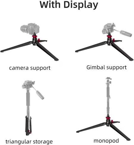 ST-4 Mini Monopod Tripod Base Desktop Stand w/360° Rotatable Tilt Ball Head | Large 3-foot stable base with anti-slip pads, quick foldable storage, universal 3/8" screw for monopod/ball head/DSLR cameras in Kuwait