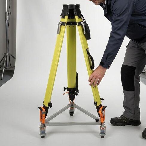 Surveying Tripod Trolley Heavy Duty Tripod Base with Wheels Rust Resistant Support for Surveyors, Construction Sites, Studios, Workshops in Kuwait