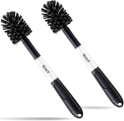 Soap Dispensing Bottle Brush, 2 Pack, Long Handle | Kitchen Cleaner for Bottles, Carafes & Pitchers, Narrow Neck Glass Scrubber, For Water Bottles & Tumblers in Kuwait
