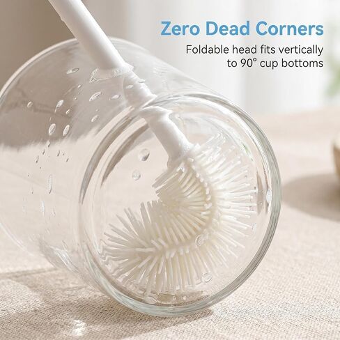 1pc Bottle Cleaning Brush Long Handled Cup Brush Silicone Household Cleaner for Cleaning Sport Water Bottles, Straws, Coffee Mug, Cups, Baby Bottle in Kuwait