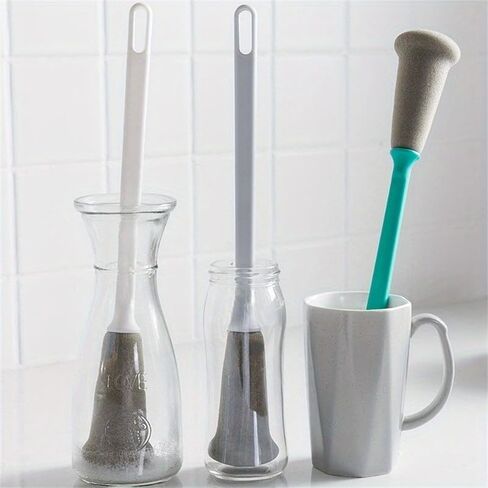 1pc Nordic Long Handle Sponge Brush for Bottle Cup Jug Cleaner Kitchen Tools Cleaning Supplies Dishwashing Scrubber in Kuwait