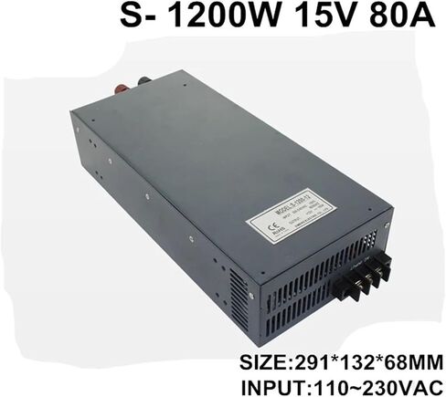 Switching Power Supply 15V 80A 1200W 110~220VAC Single Output Input for Led Light in Kuwait