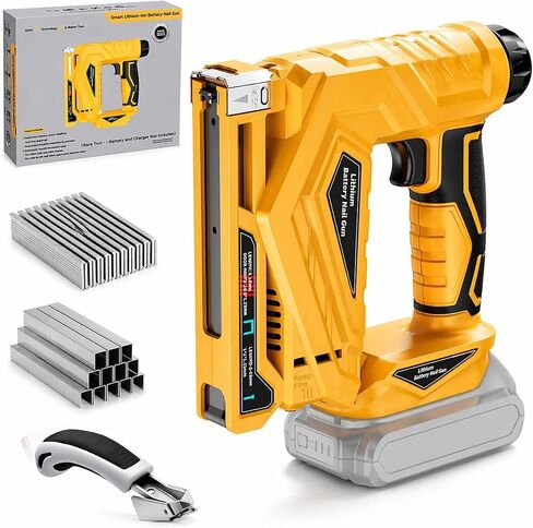 2 in 1 Cordless Brad Nailer Compatible with Dewalt 20V MAX Battery(NO Battery):Electric Nail Gun for Wood, Trim Work, DIY - A Nice Gift for a Husband or Father (Yellow and Black) in Kuwait