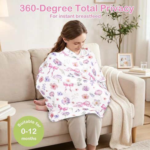 Pea Pod Baby Car Seat Cover, Multi-Use Carseat Covers for Baby Girl, Stretchy Soft Infant Car Seat Cover, Carseat Canopy for Privacy Nursing, Lightweight Summer Stroller Cover Sun Protector, Floral in Kuwait
