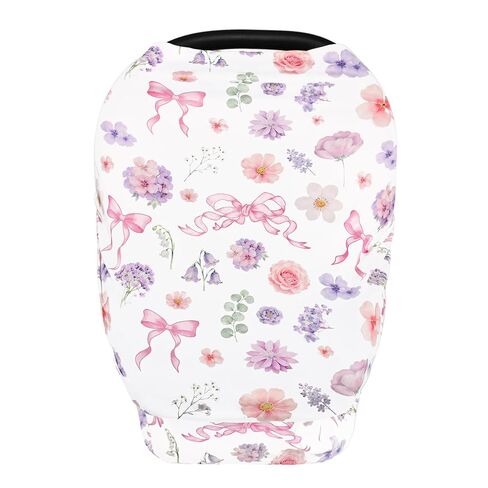 Pea Pod Baby Car Seat Cover, Multi-Use Carseat Covers for Baby Girl, Stretchy Soft Infant Car Seat Cover, Carseat Canopy for Privacy Nursing, Lightweight Summer Stroller Cover Sun Protector, Floral in Kuwait