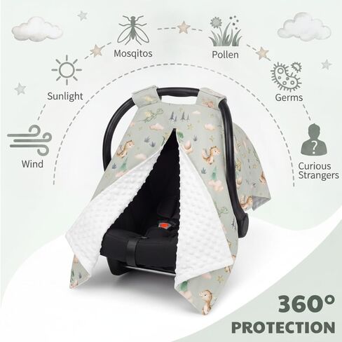 Watercolor Dragon Baby Car Seat Cover Carseat Covers Infant Car Seat Covers Peekaboo Opening Carseat Blanket Canopy Multi-use Baby Carrier, Stroller, Nursing Cover, Minky Blanket in Kuwait
