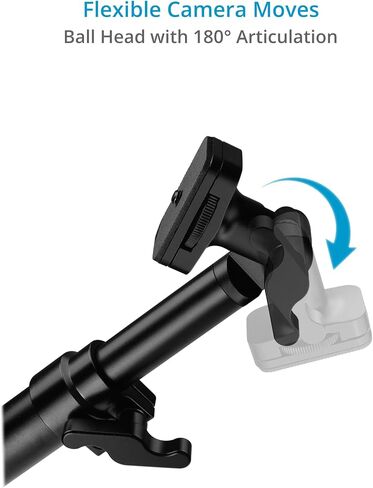FLYCAM DSLR Camvest Hands-Free Body Camera Mount Harness, 1.3kg/3lb | L47 3ft telescopic pole with 180° ball-head tilt for POV or third-person shooting angles in Kuwait