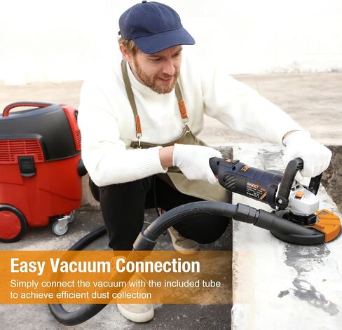 MAXXT 5 Inch Concrete Surfacing Grinder, 1500W 14A Motor, 7 Adjustable Speed Angle Grinder Kit with Diamond Disc, Removable Guard, Concrete Sander for Polishing and Grinder Stone Cement Marble Granite in Kuwait