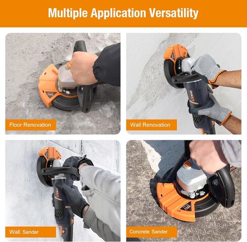 MAXXT 5 Inch Concrete Surfacing Grinder, 1500W 14A Motor, 7 Adjustable Speed Angle Grinder Kit with Diamond Disc, Removable Guard, Concrete Sander for Polishing and Grinder Stone Cement Marble Granite in Kuwait
