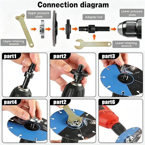 5Pcs Angle Grinder Adapter, Drill to Angle Grinder Conversion Kit, Electric Drill Connecting Rod Set, 10mm Metal Adapter Accessories for Cutting Grinding Polishing Power Tools in Kuwait