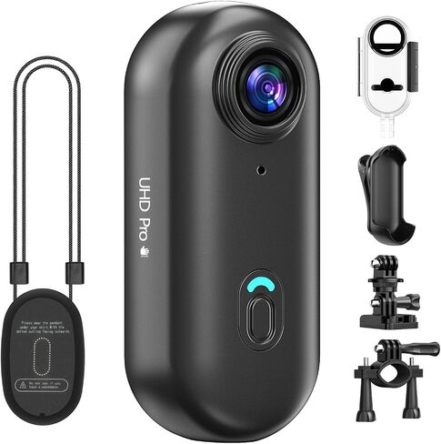 Mini 4K Body Camera with 6‑Axis EIS, Wearable Action Camera with Magnetic Clip Mount, 64GB Portable POV Cam for Travel, Daily Recording, Vlogging, Pet Walking, Cycling, Hiking and Outdoor Sports in Kuwait