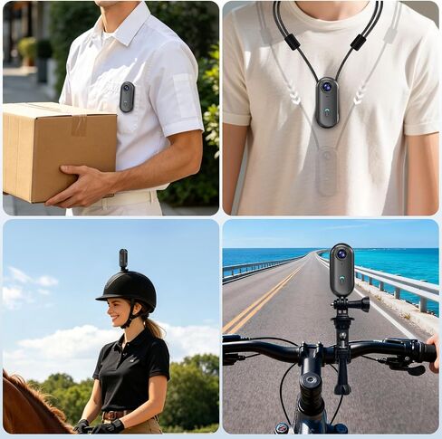 Mini 4K Body Camera with 6‑Axis EIS, Wearable Action Camera with Magnetic Clip Mount, 64GB Portable POV Cam for Travel, Daily Recording, Vlogging, Pet Walking, Cycling, Hiking and Outdoor Sports in Kuwait