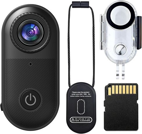2.7K Body Camera Thumb Size Magnetic Wearable WiFi Waterproof Mini Body Cam | with Memory Card, Accessories Kits Body Cameras with Audio and Video Recording for Sport Travel Daily Vlog Outdoor Activities in Kuwait