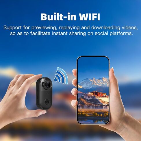 2.7K Body Camera Thumb Size Magnetic Wearable WiFi Waterproof Mini Body Cam | with Memory Card, Accessories Kits Body Cameras with Audio and Video Recording for Sport Travel Daily Vlog Outdoor Activities in Kuwait