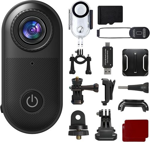 2.7K Body Camera Thumb Size Magnetic Wearable WiFi Waterproof Mini Body Cam | with Memory Card, Accessories Kits Body Cameras with Audio and Video Recording for Sport Travel Daily Vlog Outdoor Activities in Kuwait