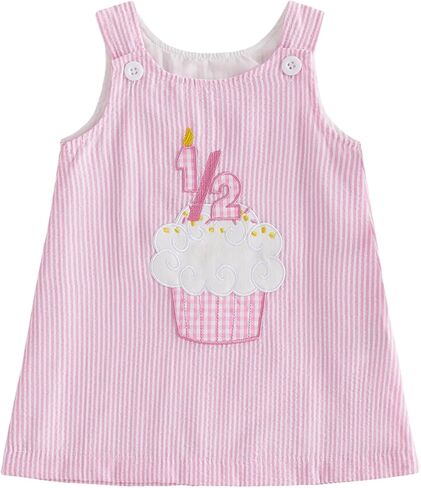 Infant Baby Girl Half Birthday Dress Outfit 1/2 Cupcake Sleeveless Dresses Half Year Birthday Clothes in Kuwait