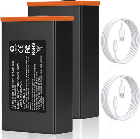 2 Pack 6700mAh Battery Pack Compatible with Moultrie Edge Cellular Trail | High Capacity Replacement Battery for Moultrie Power mag Battery with Moultrie Edge,Edge PRO,Edge 2,Edge 2 PRO,Edge 3 Camera in Kuwait