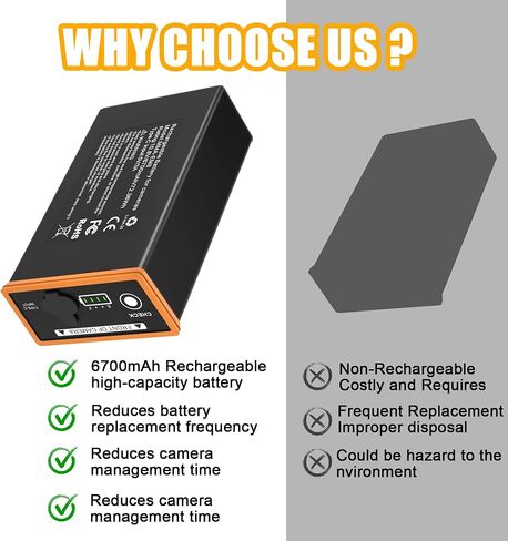 2 Pack 6700mAh Battery Pack Compatible with Moultrie Edge Cellular Trail | High Capacity Replacement Battery for Moultrie Power mag Battery with Moultrie Edge,Edge PRO,Edge 2,Edge 2 PRO,Edge 3 Camera in Kuwait