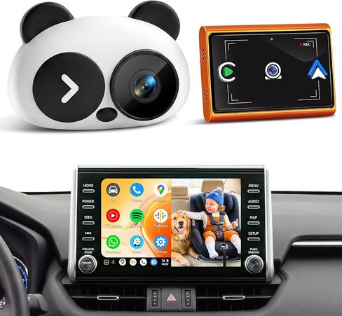 URVOLAX Baby Monitor Car Camera - Wireless Android Auto & CarPlay Adapter - Real-Time Rear Seat View on Factory Screen, 1080P Night Vision, 150° Wide Angle, Plug & Play for Families with Babies, Kids in Kuwait