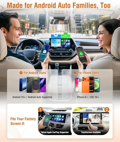 URVOLAX Baby Monitor Car Camera - Wireless Android Auto & CarPlay Adapter - Real-Time Rear Seat View on Factory Screen, 1080P Night Vision, 150° Wide Angle, Plug & Play for Families with Babies, Kids in Kuwait