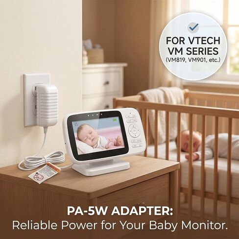 for VTech Baby Monitor 5V Charger for VM901 VM919HD Handheld Screen | Replacement for VM901 VM919HD VM919-2HD Parent Unit,NOT for Baby Unit Camera, 10FT Charger in Kuwait